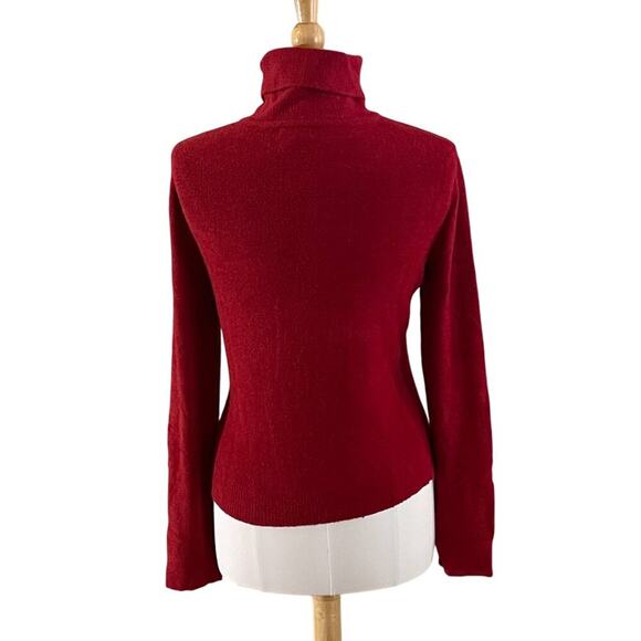 Cozy Soft Red Chenille Turtleneck Knit / Sweater Size L, Relaxed, Lounge, L - Picture 4 of 9